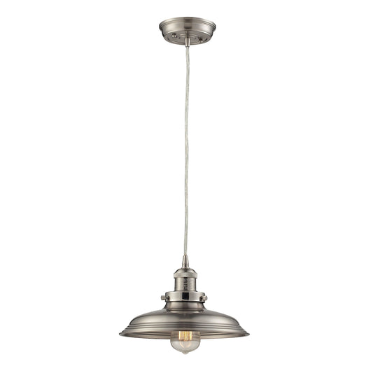 Newberry 1-Light Mini Pendant in Satin Nickel with Matching Shade ELK Lighting | Pendant Lamps | Modishstore