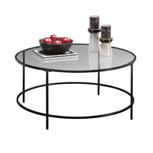 Harvey Park Coffee Table Black/Clear Gla By Sauder | Coffee Tables | Modishstore