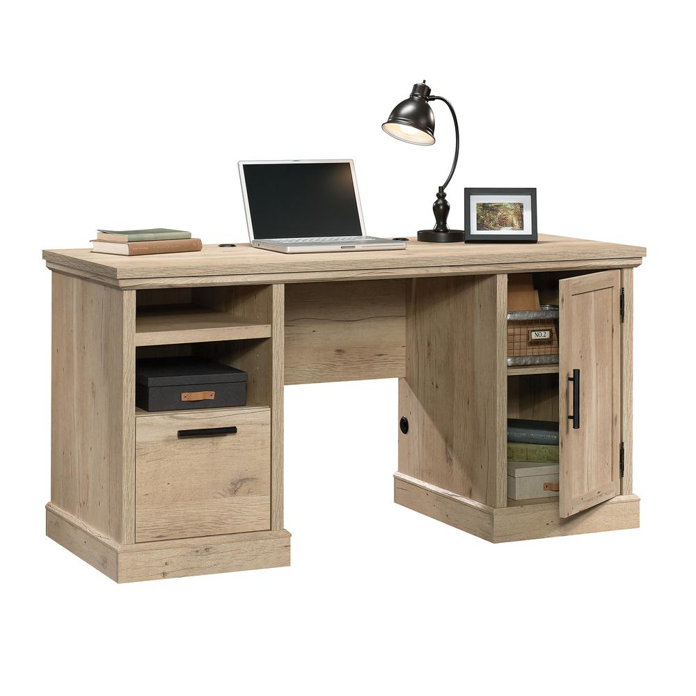 Prime Oak L-Shaped Desk with Storage