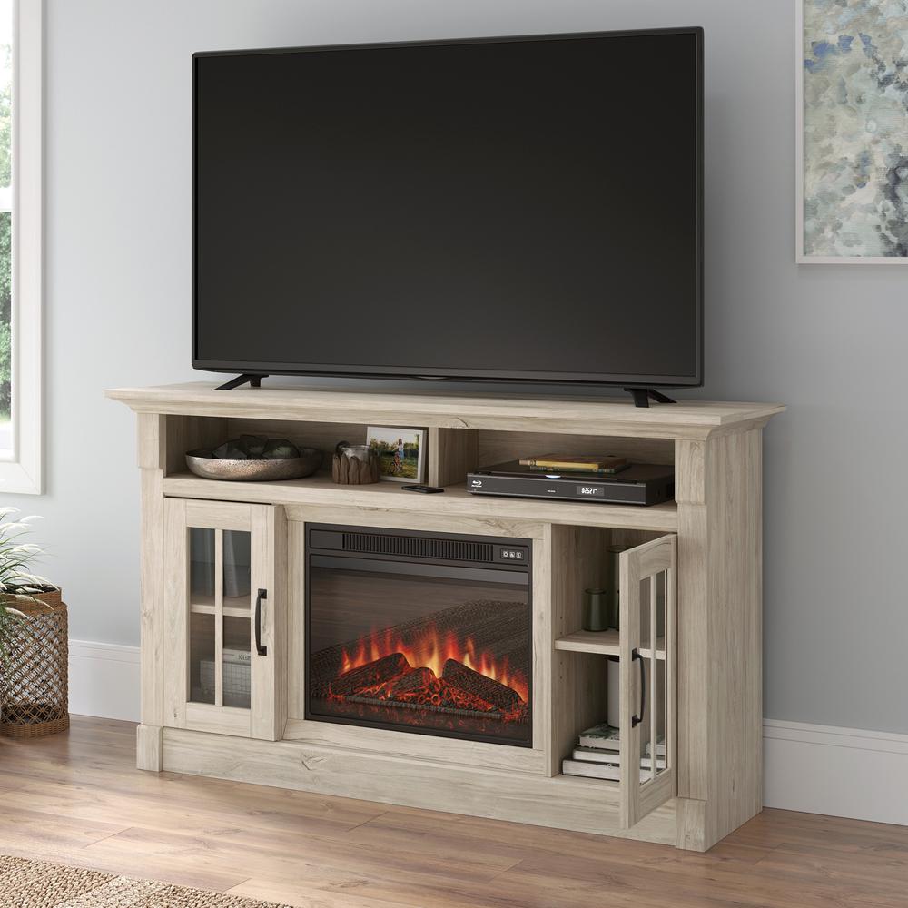 Media Fireplace Chalk Oak By Sauder | TV Stands | Modishstore - 4