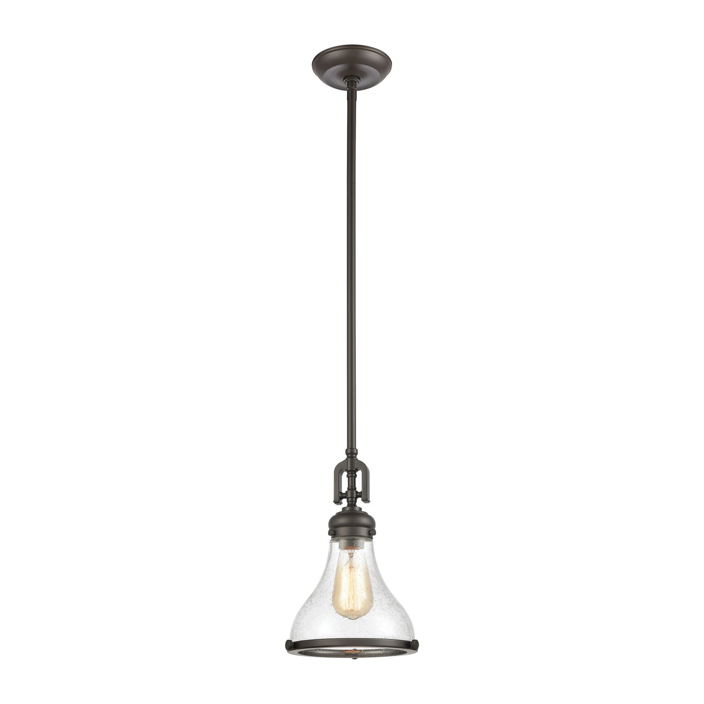 Rutherford 1-Light Mini Pendant with Seedy Glass by ELK Lighting | Modishstore | Pendant Lamps