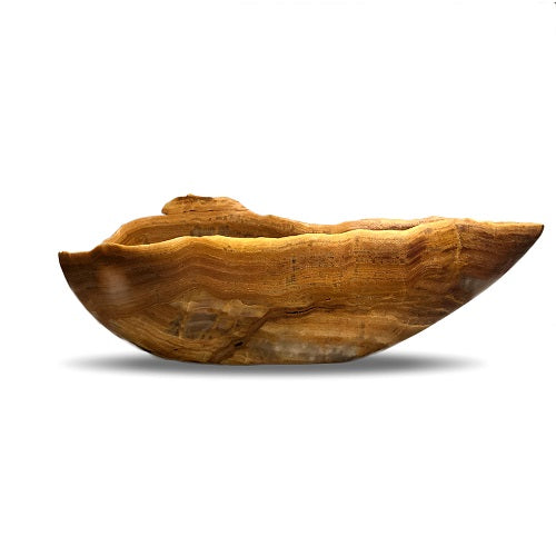 Banded Onyx Bowl - Large - Brown/Amber/Tan-5