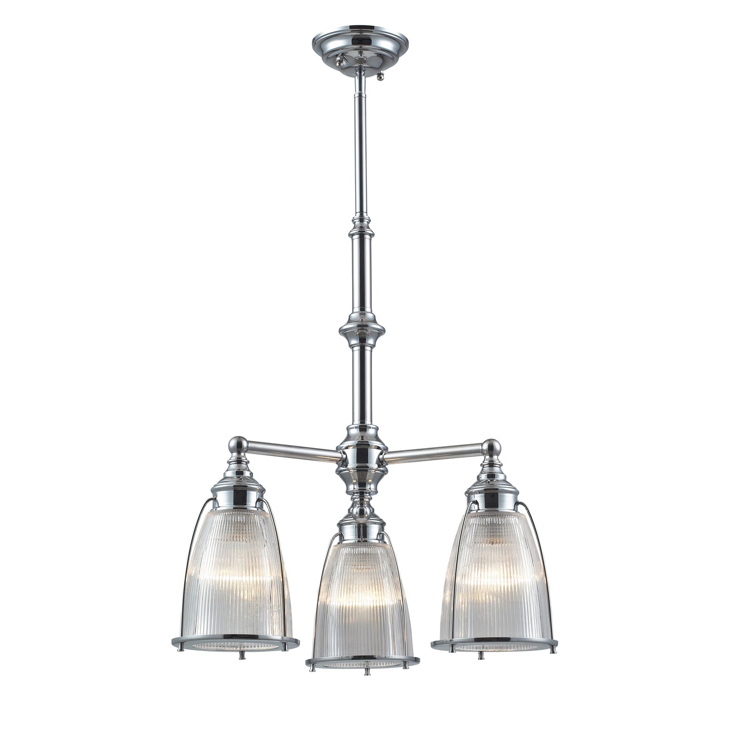 Halophane 3-Light Chandelier in Polished Chrome ELK Lighting | Chandeliers | Modishstore