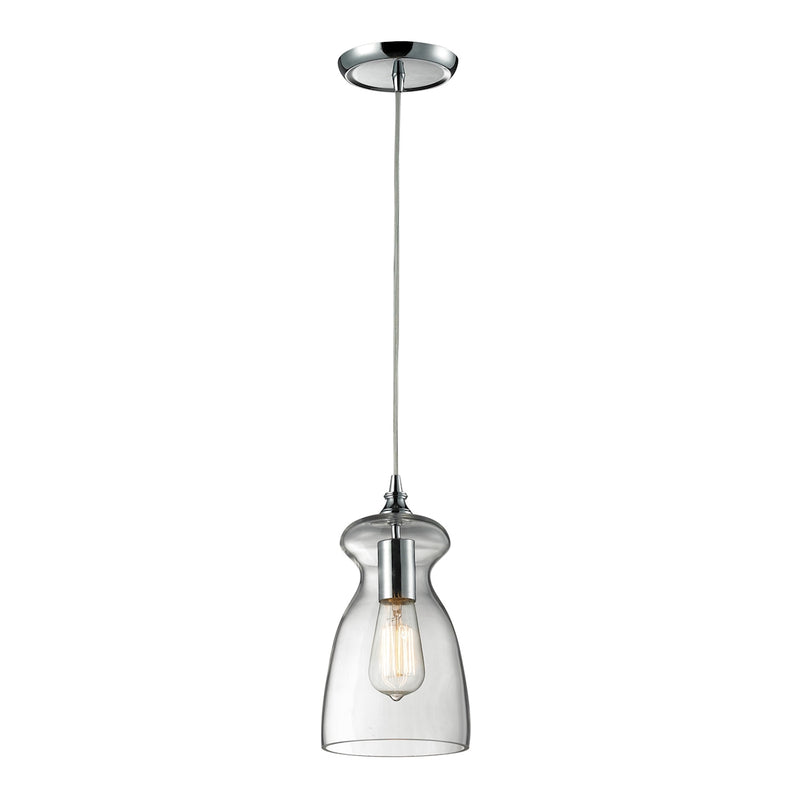 Menlow Park 1-Light Mini Pendant in Polished Chrome with Smoked Glass ELK Lighting | Pendant Lamps | Modishstore