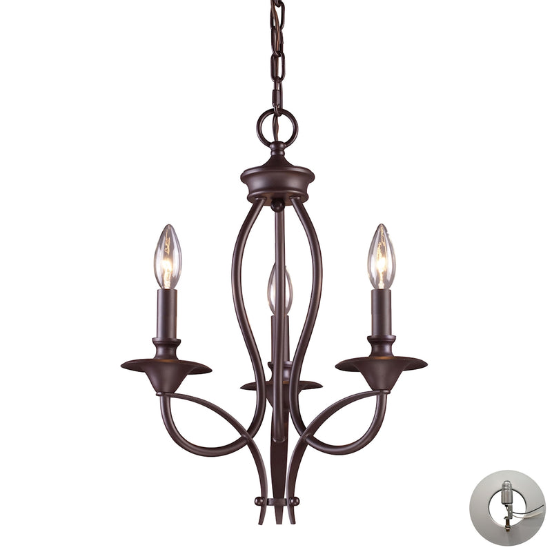 Medford 3-Light Chandelier in Oiled Bronze - Includes Adapter Kit ELK Lighting | Chandeliers | Modishstore