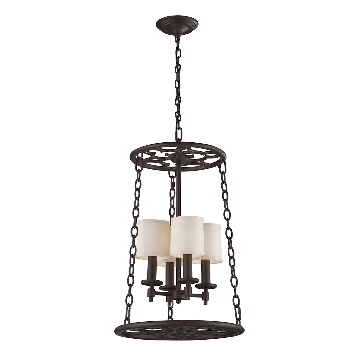 Ironton 4-Light Chandelier in Vintage Rust ELK Lighting | Chandeliers | Modishstore