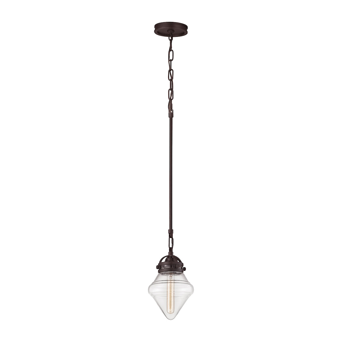 Gramercy 1-Light Mini Pendant in Oil Rubbed Bronze with Clear Glass ELK Lighting | Pendant Lamps | Modishstore