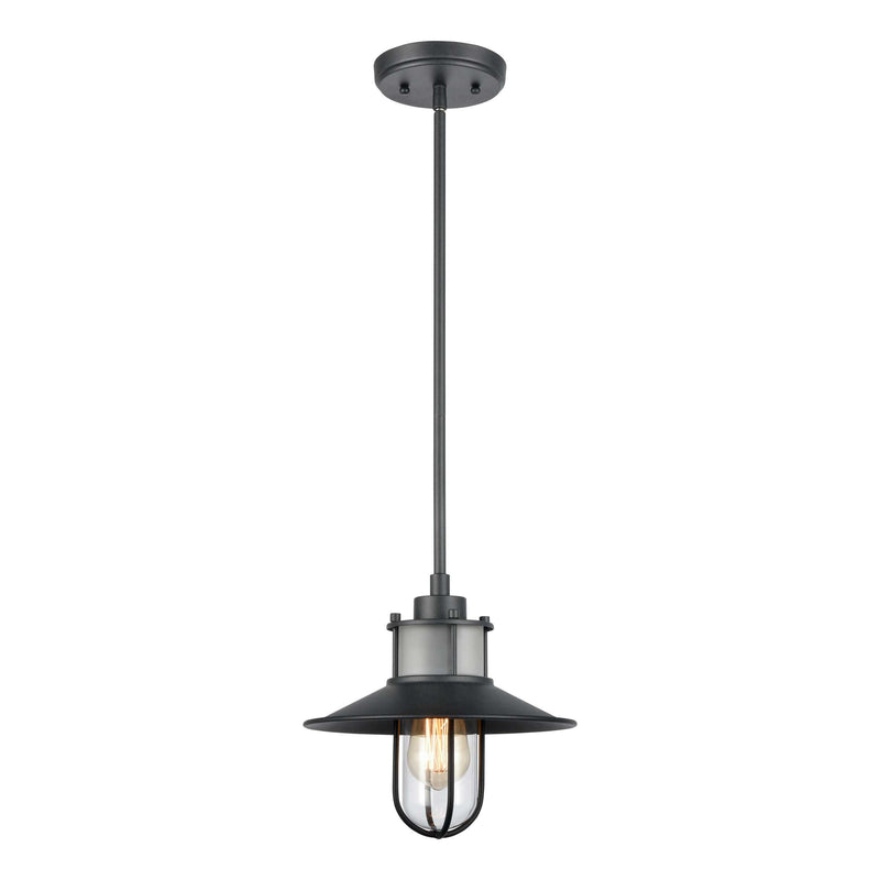 Coastal Farm 10'' Wide 1-Light Outdoor Pendant - Charcoal By ELK |Pendant Lamps |Modishstore 