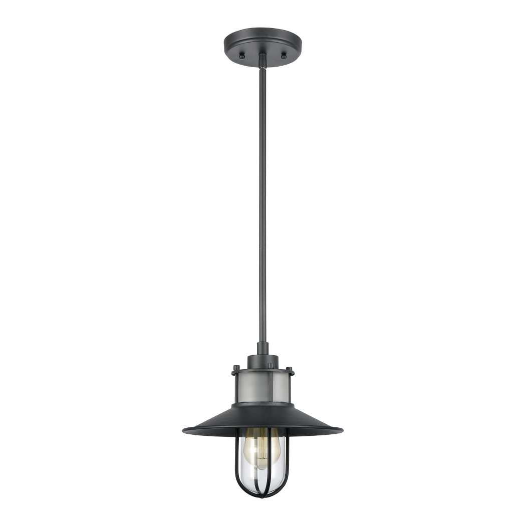 Coastal Farm 10'' Wide 1-Light Outdoor Pendant - Charcoal By ELK |Pendant Lamps |Modishstore - 2