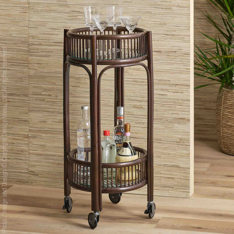 Kapora Bar Cart-Round By Texture Designideas | Bar Carts | Modishstore