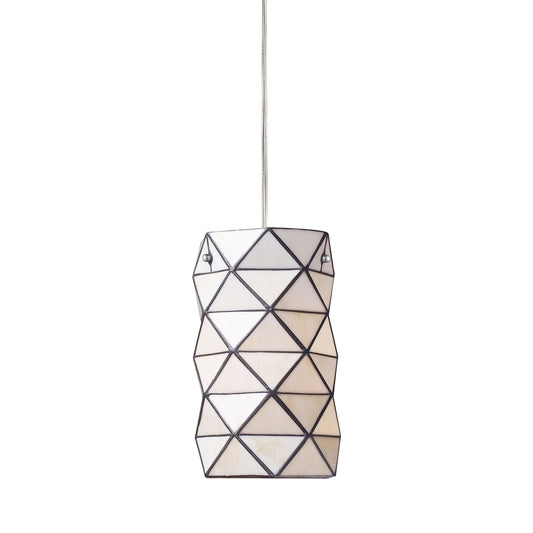 Tetra 1-Light Mini Pendant in Polished Chrome with Geometric Glass ELK Lighting | Pendant Lamps | Modishstore