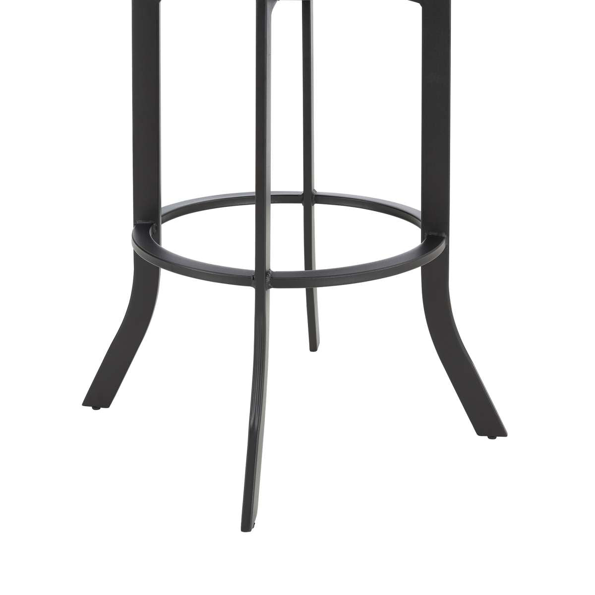 Pharaoh Swivel 30" Black Powder Coated and Black Faux Leather Metal Bar Stool By Armen Living | Bar Stools | Modishstore - 5