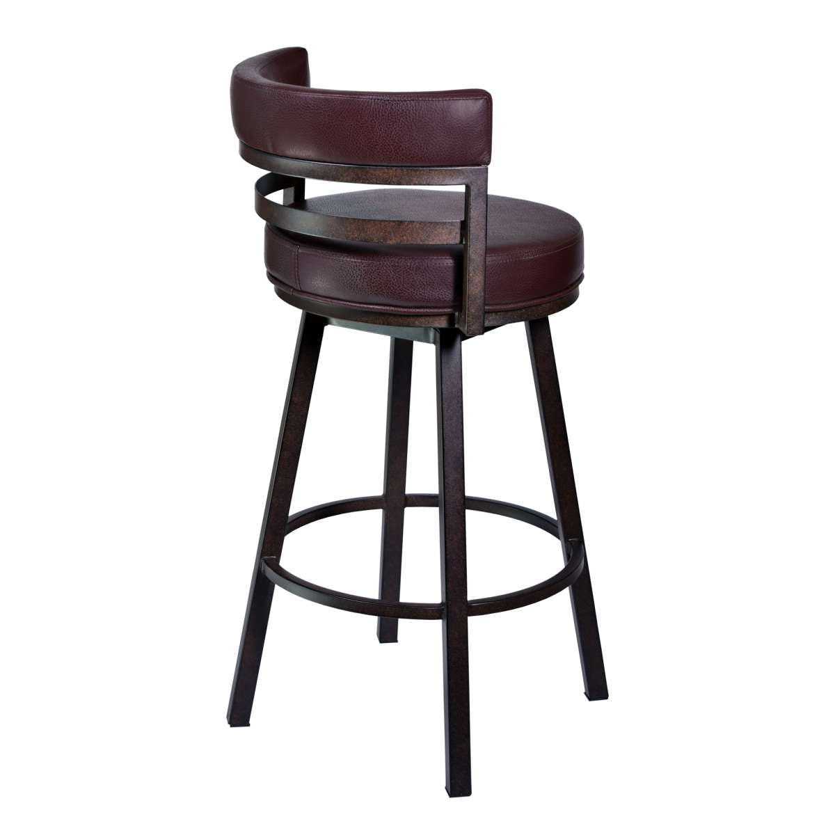 Titana 26" Barstool in Auburn Bay finish with Brown Pu upholstery By Armen Living | Bar Stools | Modishstore - 2