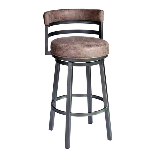 Titana 26" Barstool in Mineral finish with Bandero Tobacco upholstery By Armen Living | Bar Stools | Modishstore