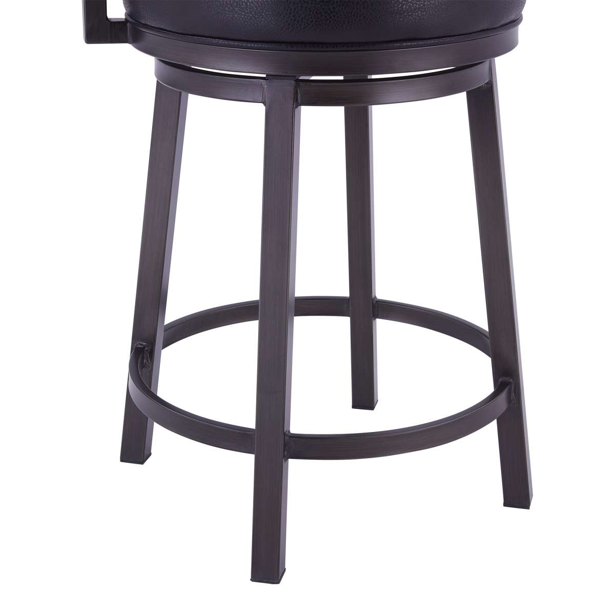 Titana 30" Bar Height Metal Swivel Barstool in Ford Black Pu and Mineral Finish By Armen Living | Bar Stools | Modishstore - 3