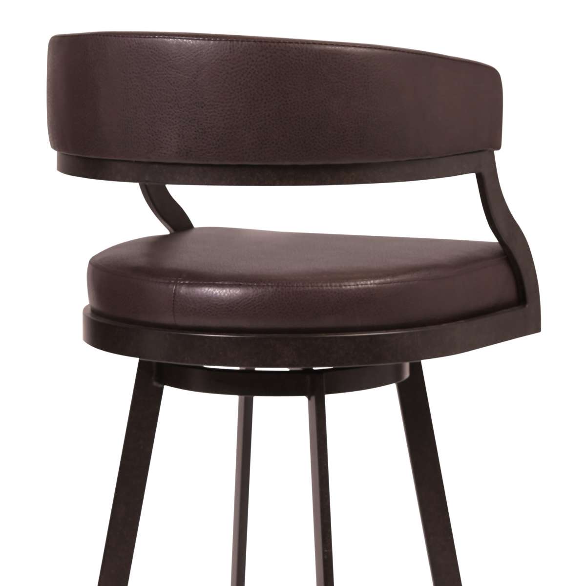 Dione 26" Counter Height Barstool in Auburn Bay and Brown Faux Leather By Armen Living | Bar Stools | Modishstore - 3