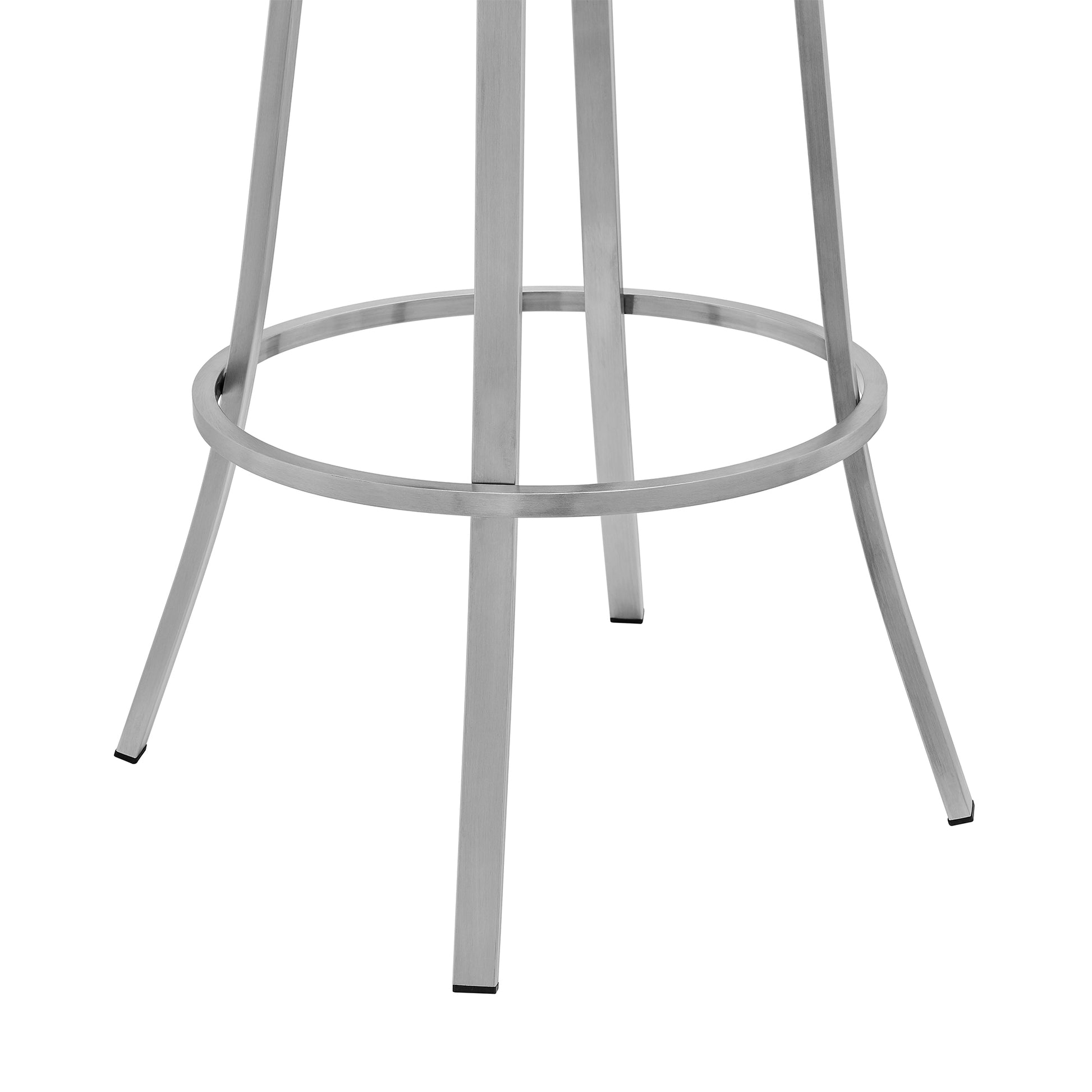 Palmdale Swivel Modern Slate Grey Faux Leather 30" Barstool in Brushed Stainless Steel Finish By Armen Living | Bar Stools | Modishstore - 7