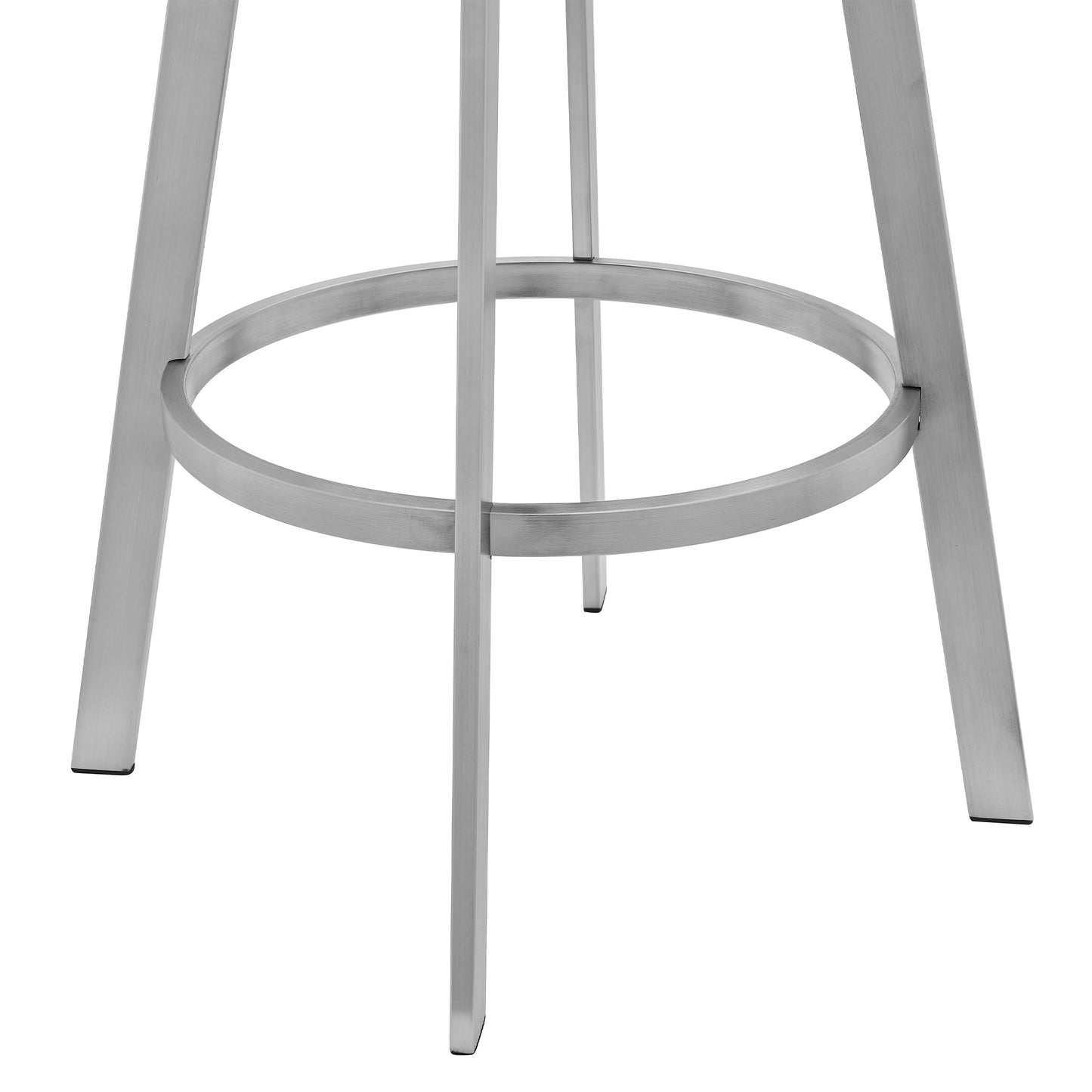 Scranton 30" Swivel Modern Brushed Stainless Steel and Slate Grey Faux Leather Barstool By Armen Living | Bar Stools | Modishstore - 7