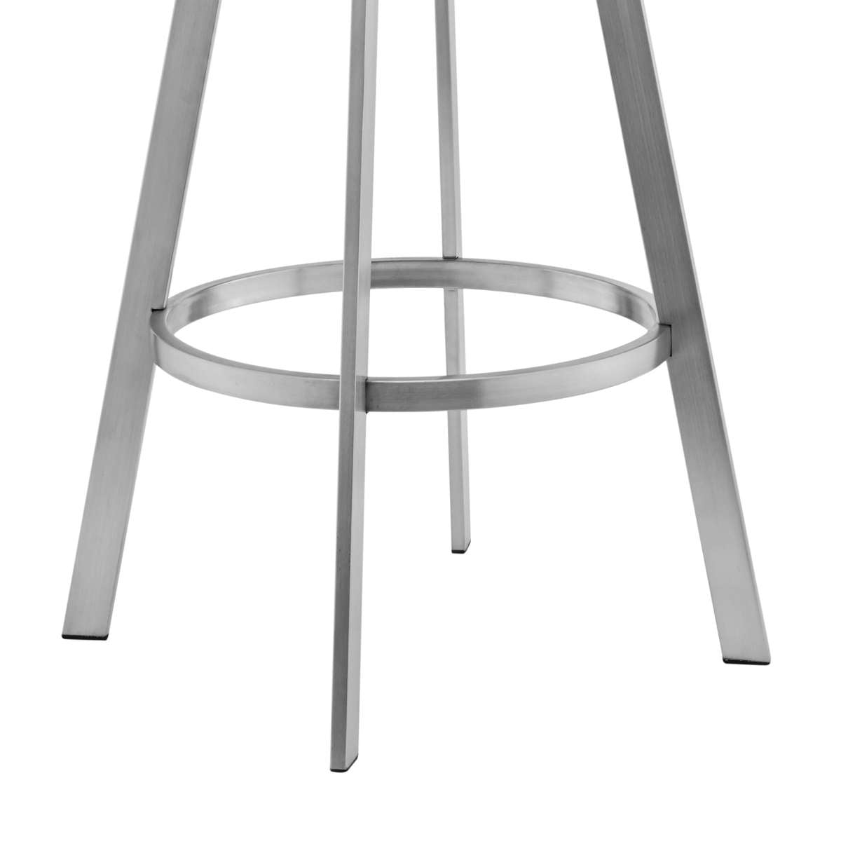 Sandringham 26" Gray Faux Leather and Brushed Stainless Steel Swivel Bar Stool By Armen Living | Bar Stools |  Modishstore  - 7