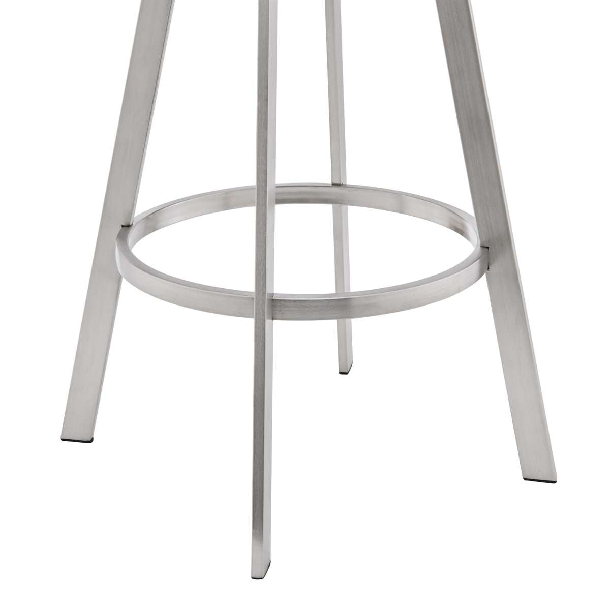 Bronson 26" Gray Faux Leather and Brushed Stainless Steel Swivel Bar Stool By Armen Living | Bar Stools |  Modishstore  - 7