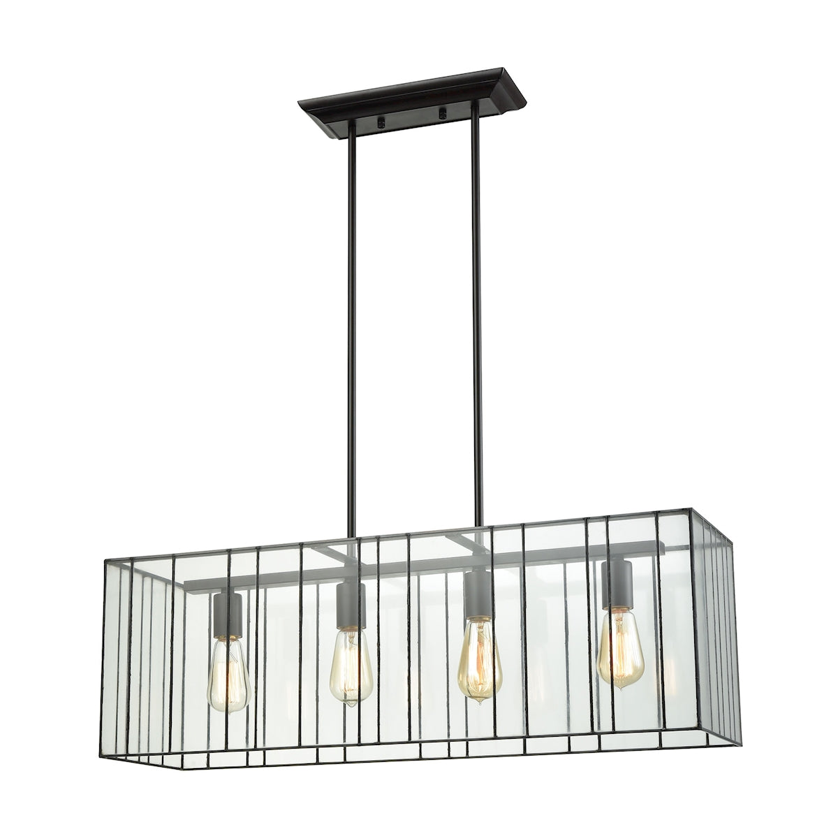 Lucian 4-Light Chandelier in Oil Rubbed Bronze with Clear Glass ELK Lighting | Chandeliers | Modishstore