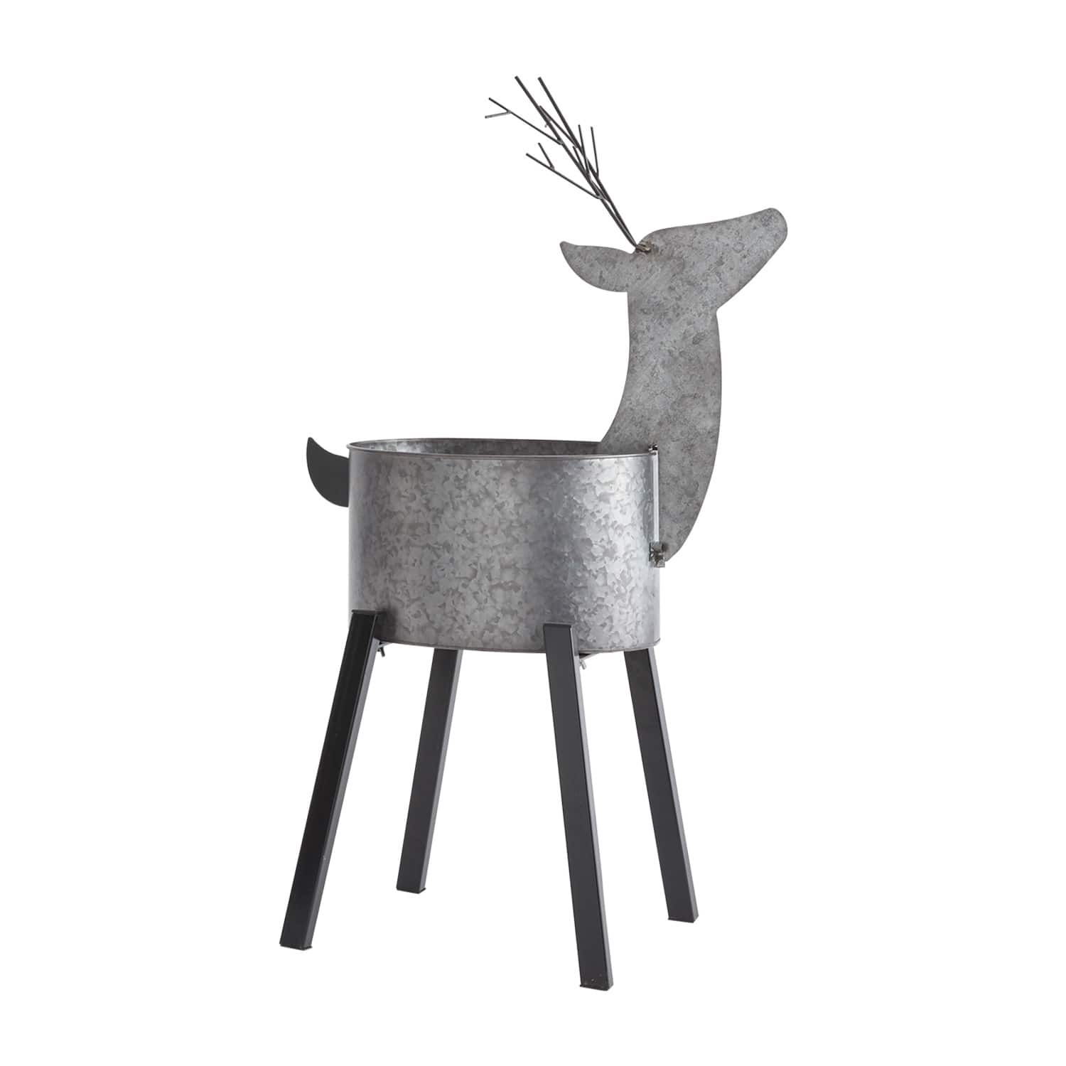 Caribou Deer Shaped Plant Stand Set of 2 by Accent Decor | Planters, Troughs & Cachepots | Modishstore - 2