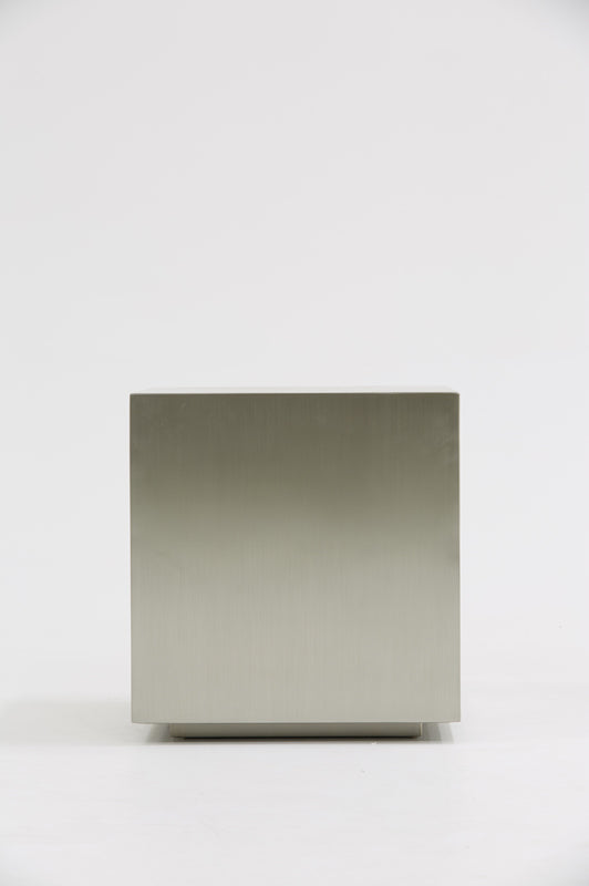 Modrest Anvil Modern Brushed Stainless Steel End Table | End Tables | Modishstore - 4