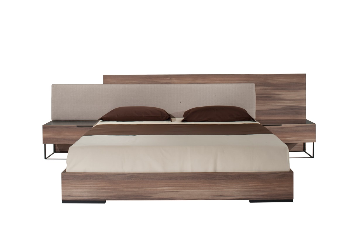 Nova Domus Matteo - Italian Modern Walnut & Fabric Bed | Beds | Modishstore - 2