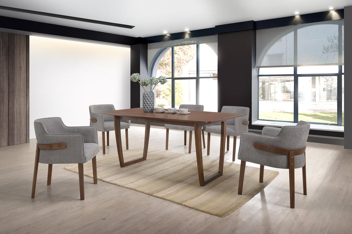 Modrest Channa - Modern Walnut Dining Table