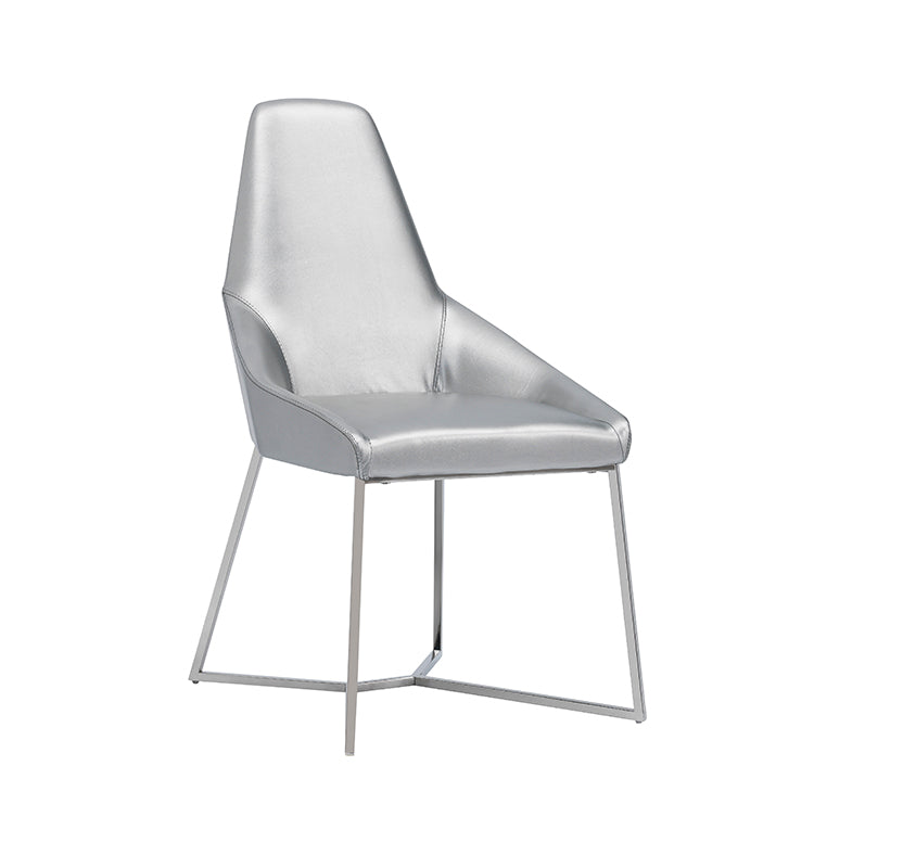 Modrest Sarah Modern Pearl Grey Leatherette Dining Chair (Set of 2) | Dining Chairs | Modishstore - 1