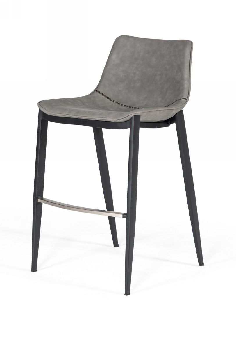 Modrest Jane - Modern Grey & Black Counter Stool (Set of 2) | Bar Stools | Modishstore - 1