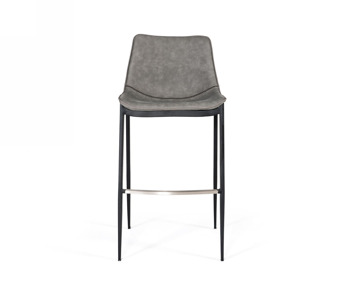 Modrest Jane - Modern Grey Eco-Leather Bar Stool (Set of 2) | Bar Stools | Modishstore - 2