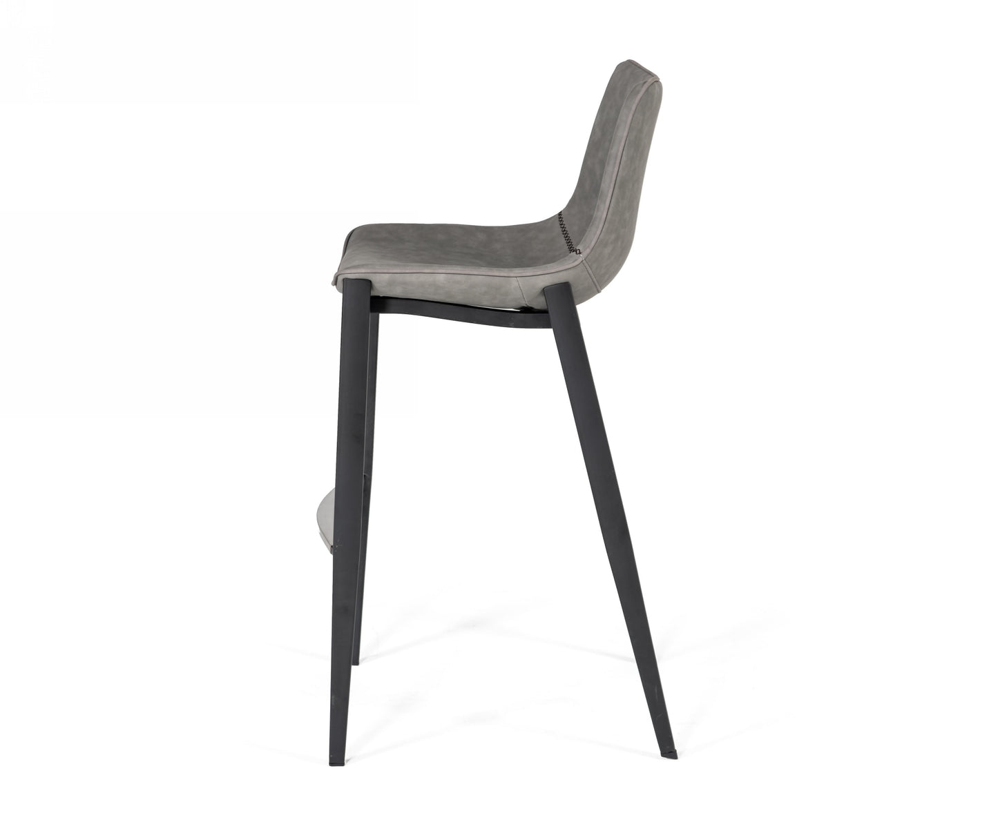 Modrest Jane - Modern Grey Eco-Leather Bar Stool (Set of 2) | Bar Stools | Modishstore - 3