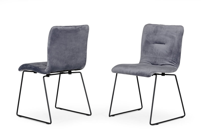 Modrest Yannis - Modern Grey Fabric Dining Chair (Set of 2) | Dining Chairs | Modishstore - 1