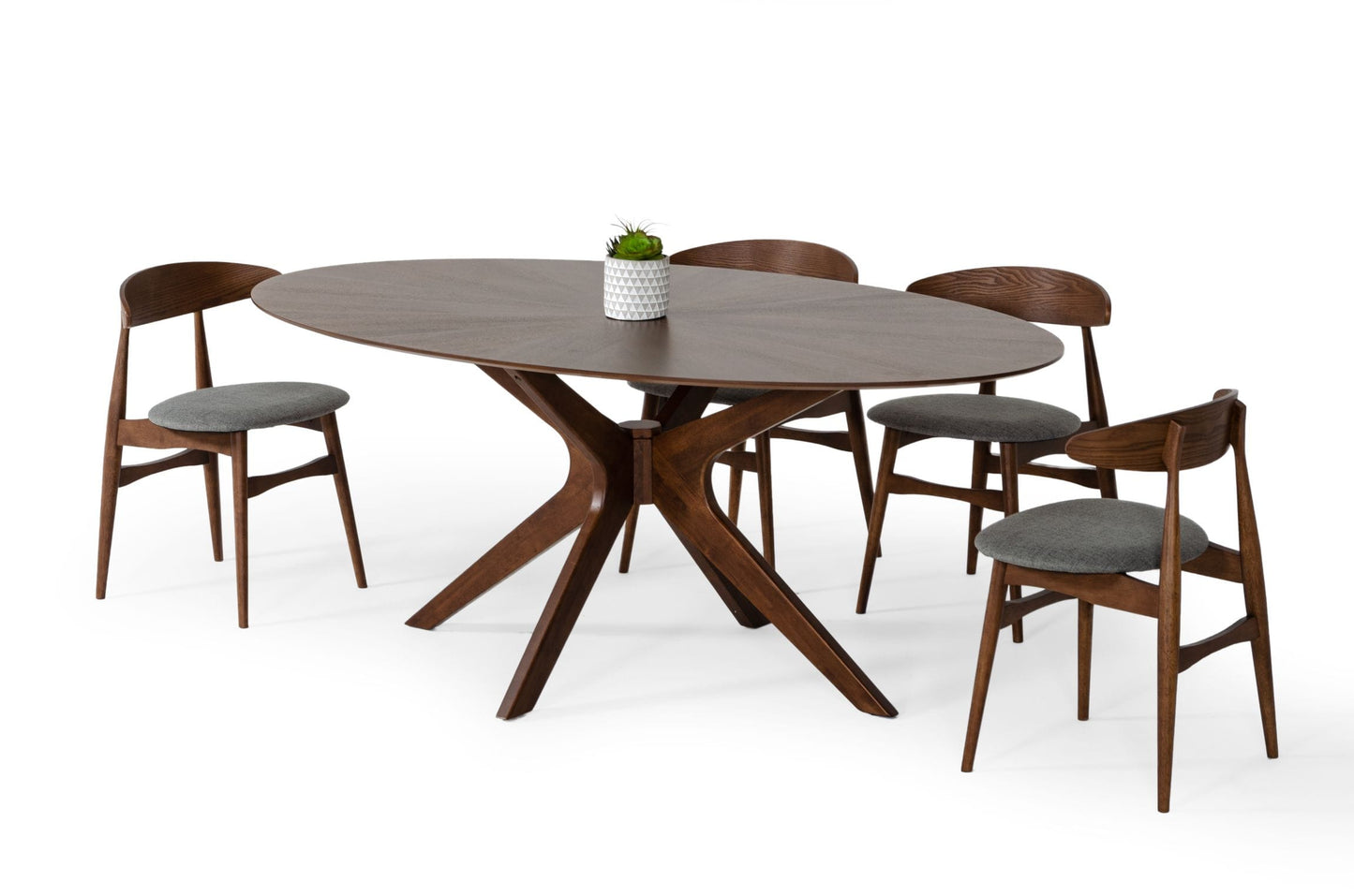 Modrest Prospect - Modern Oval Walnut Dining Table | Dining Tables | Modishstore - 1