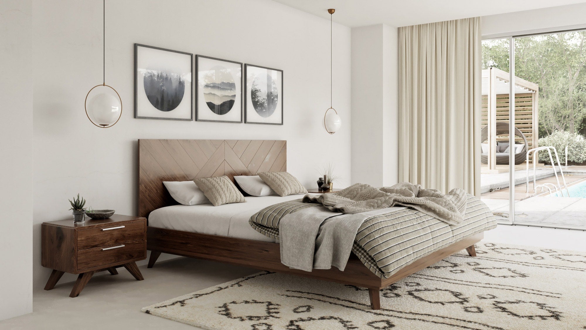 Modrest soren store modern walnut bed