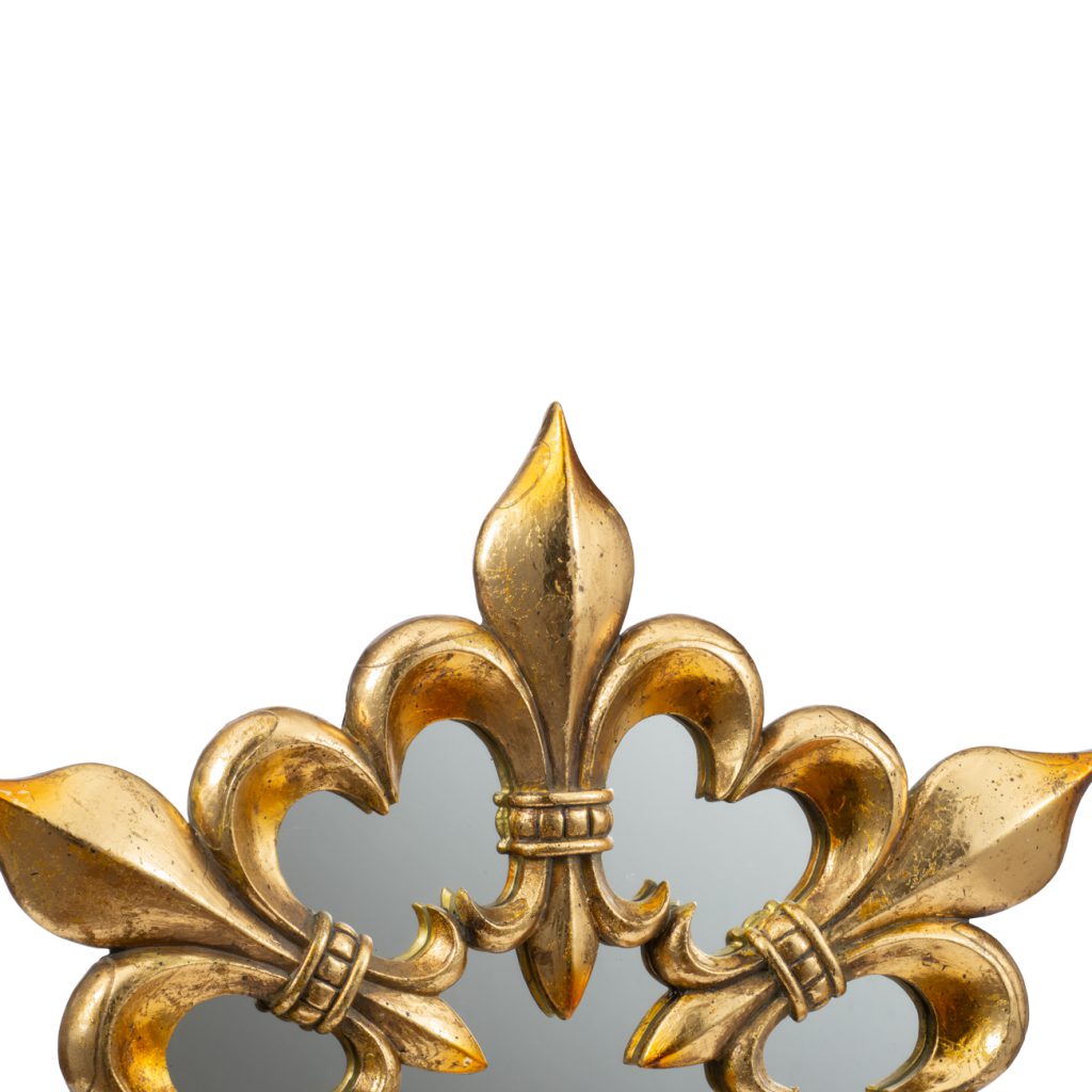 Antique shop Gold Mirror Fleur de Lis Victorian Ornate Open Cut Frame Long Wall Hangi