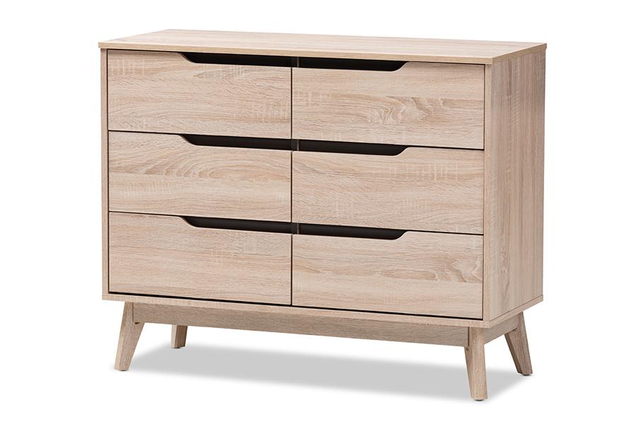 Baxton Studio Fella Mid Century Modern Two Tone Oak and Grey Wood