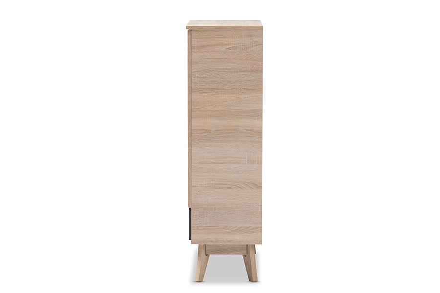 Baxton Studio Fella Mid Century Modern Two Tone Oak and Grey Wood