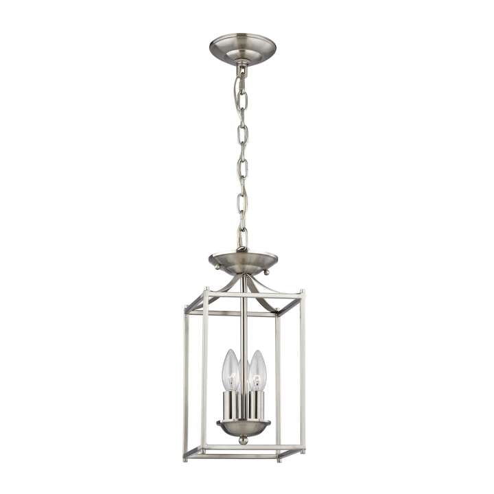 Foyer 3-Light Mini Pendant in Brushed Nickel | Pendant Lamps | Modishstore