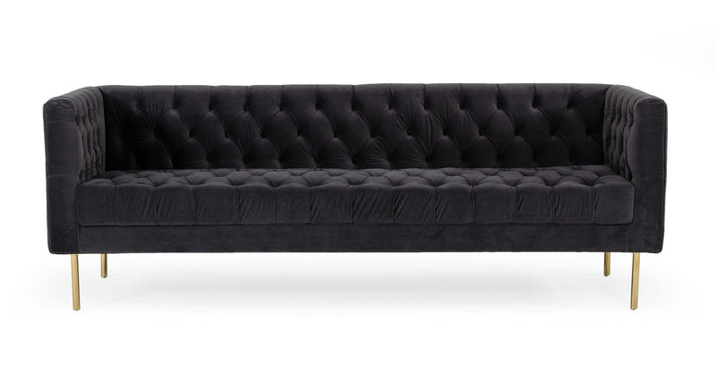 Divani Casa Chavez - DK Grey Velvet Sofa | Sofas | Modishstore - 1