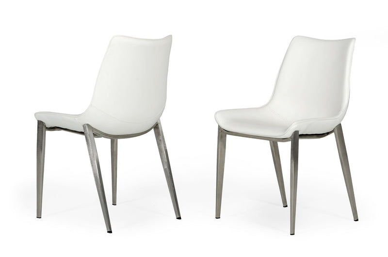 Modrest Frasier - Modern White Eco-Leather Dining Chair (Set of 2) | Dining Chairs | Modishstore - 1