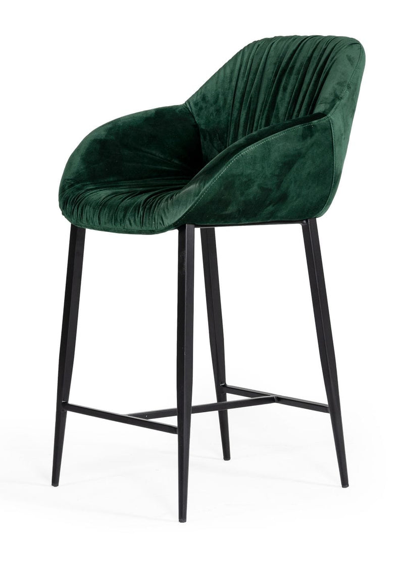 Modrest Katrina - Modern Green Fabric Bar Stool | Bar Stools | Modishstore - 1