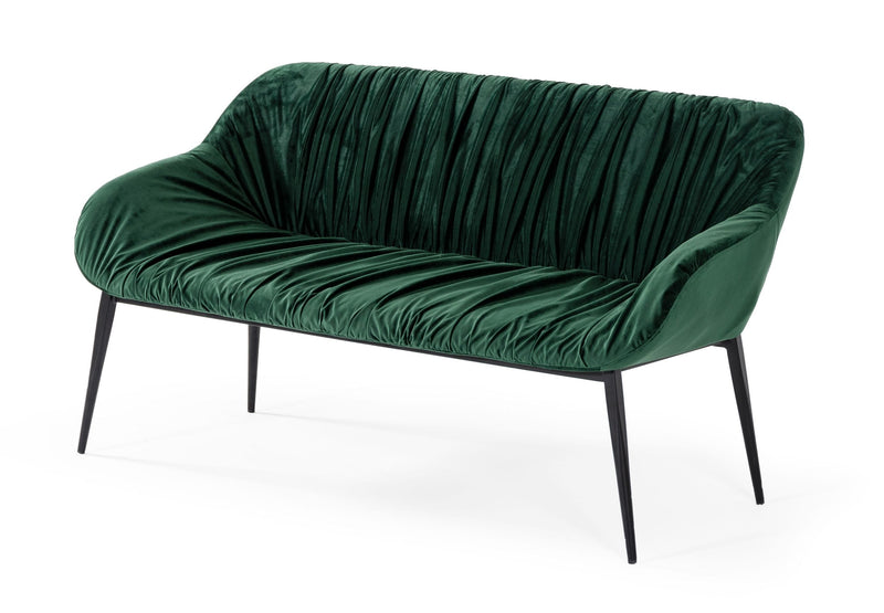 Modrest Katrina - Modern Green Fabric Bench | Benches | Modishstore - 1