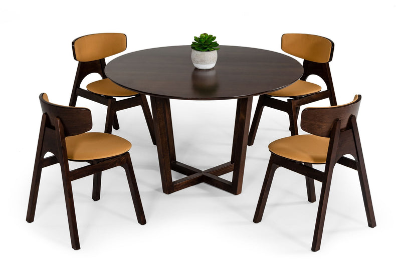 Modrest Legacy - Modern Round Solid Walnut Beechwood Dining Table | Dining Tables | Modishstore - 1