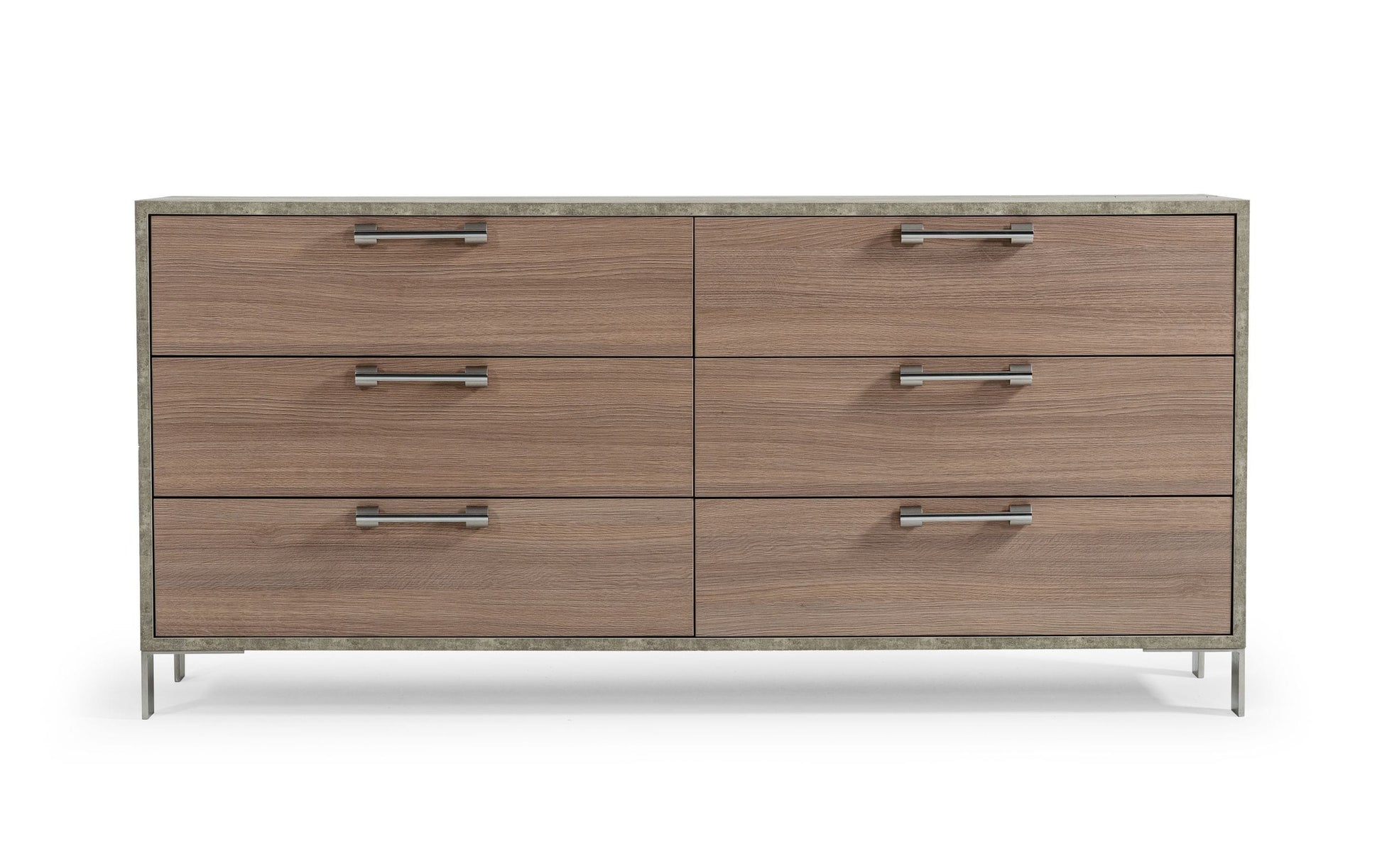 Nova Domus Boston - Modern Brown Oak & Brushed Stainless Steel Dresser | Dressers | Modishstore - 2