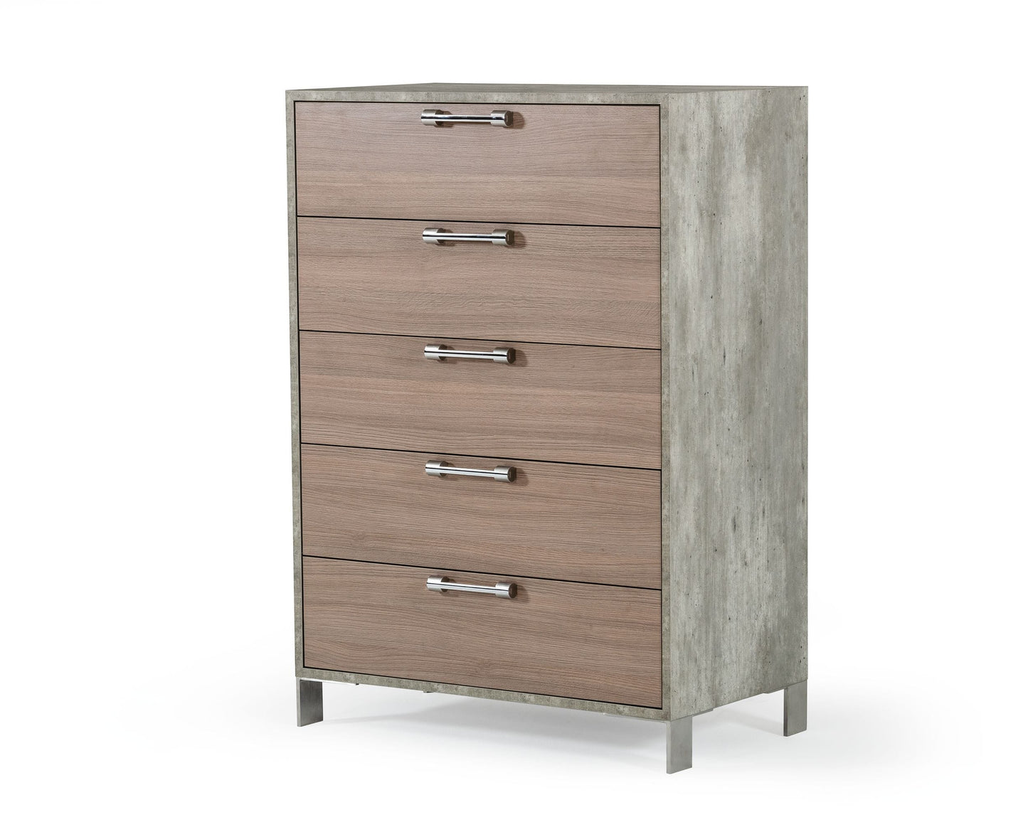 Nova Domus Boston - Modern Brown Oak & Brushed Stainless Steel Chest | Drawers | Modishstore - 4