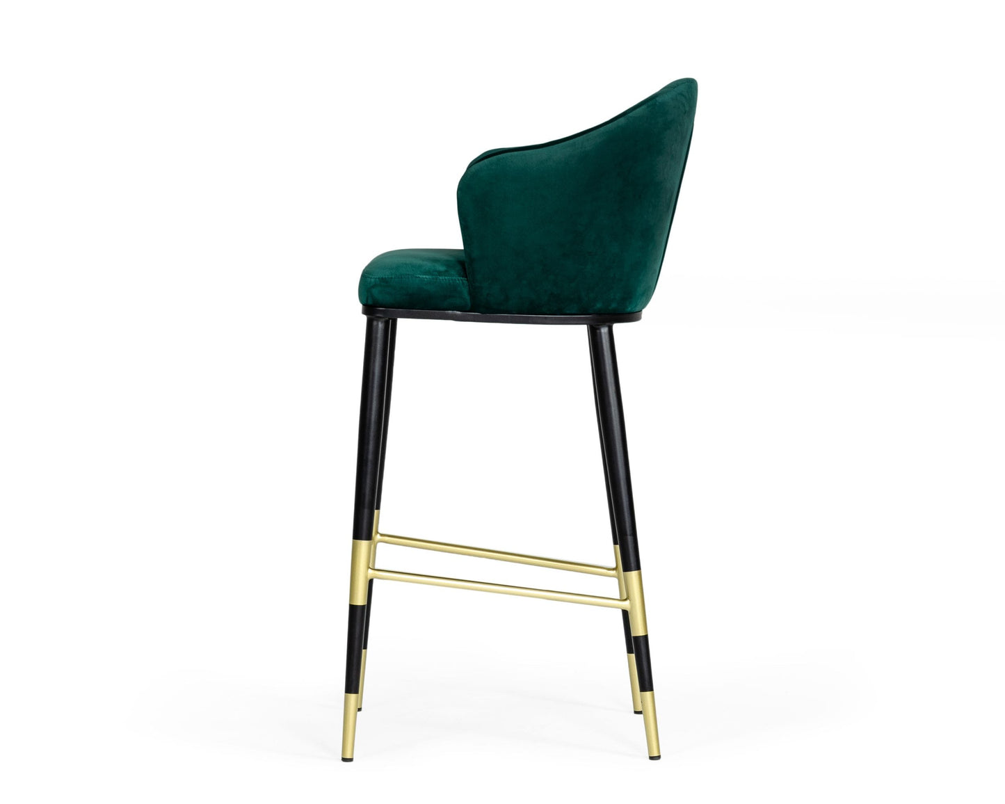 Modrest Adak Modern Glam Green with Black & Gold Barstool | Bar Stools | Modishstore - 3