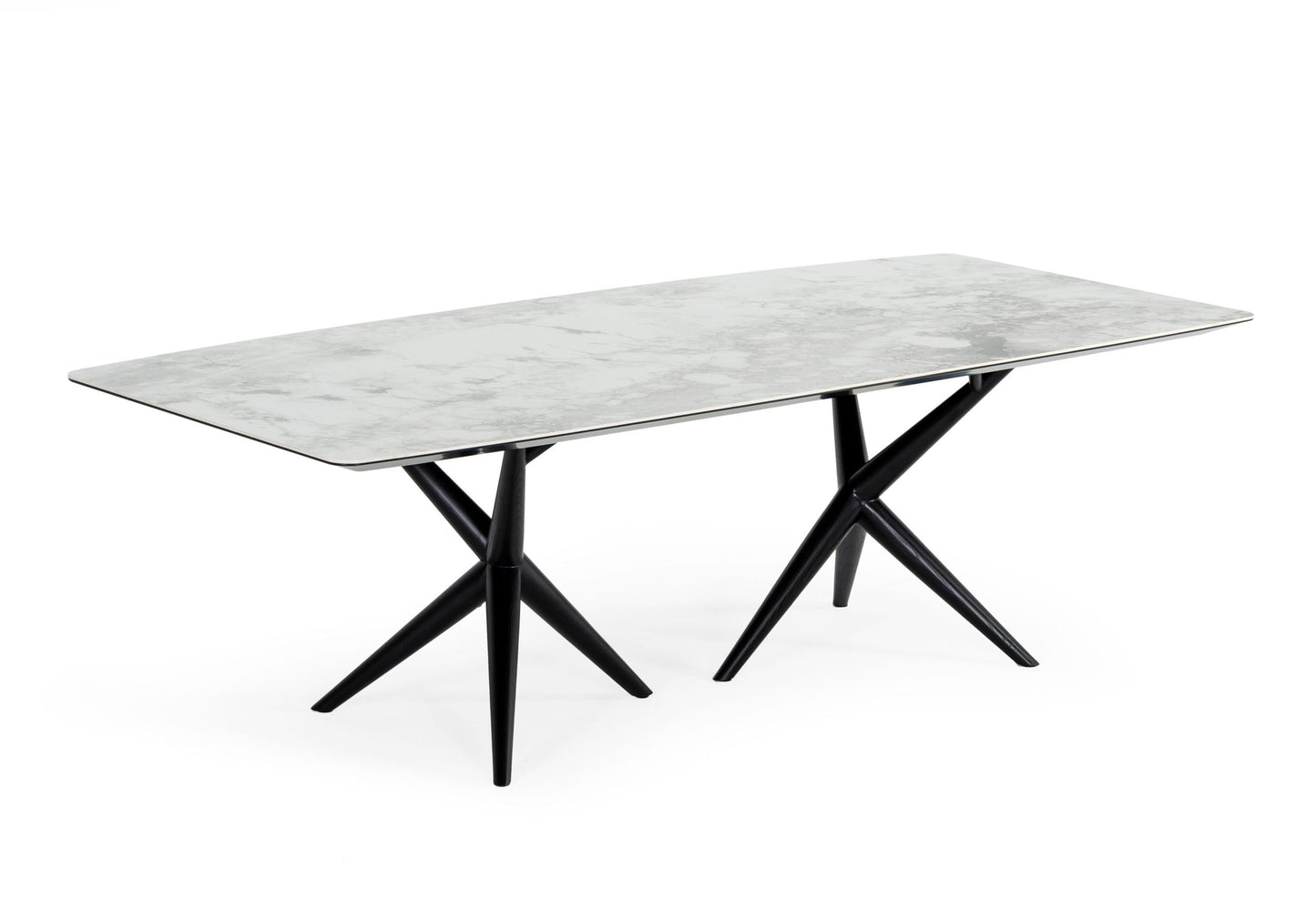 Modrest Stetson - Modern White Ceramic & Smoked Ash Dining Table | Dining Tables | Modishstore - 4