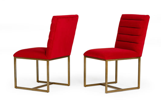 Modrest Barker - Modern Burnt Orange & Brush Gold Dining Chair (Set of 2) | Dining Chairs | Modishstore - 1